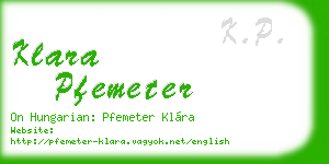 klara pfemeter business card