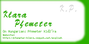 klara pfemeter business card